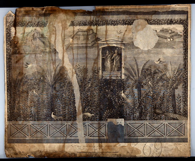 Pittura da giardino con divinit&agrave; egizie (incisione) by Morelli Francesco, 