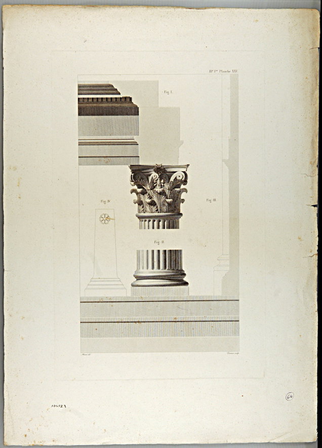 Ordine corinzio (incisione) di Mazois Charles Fran&ccedil;ois, Dormier Alexandre 