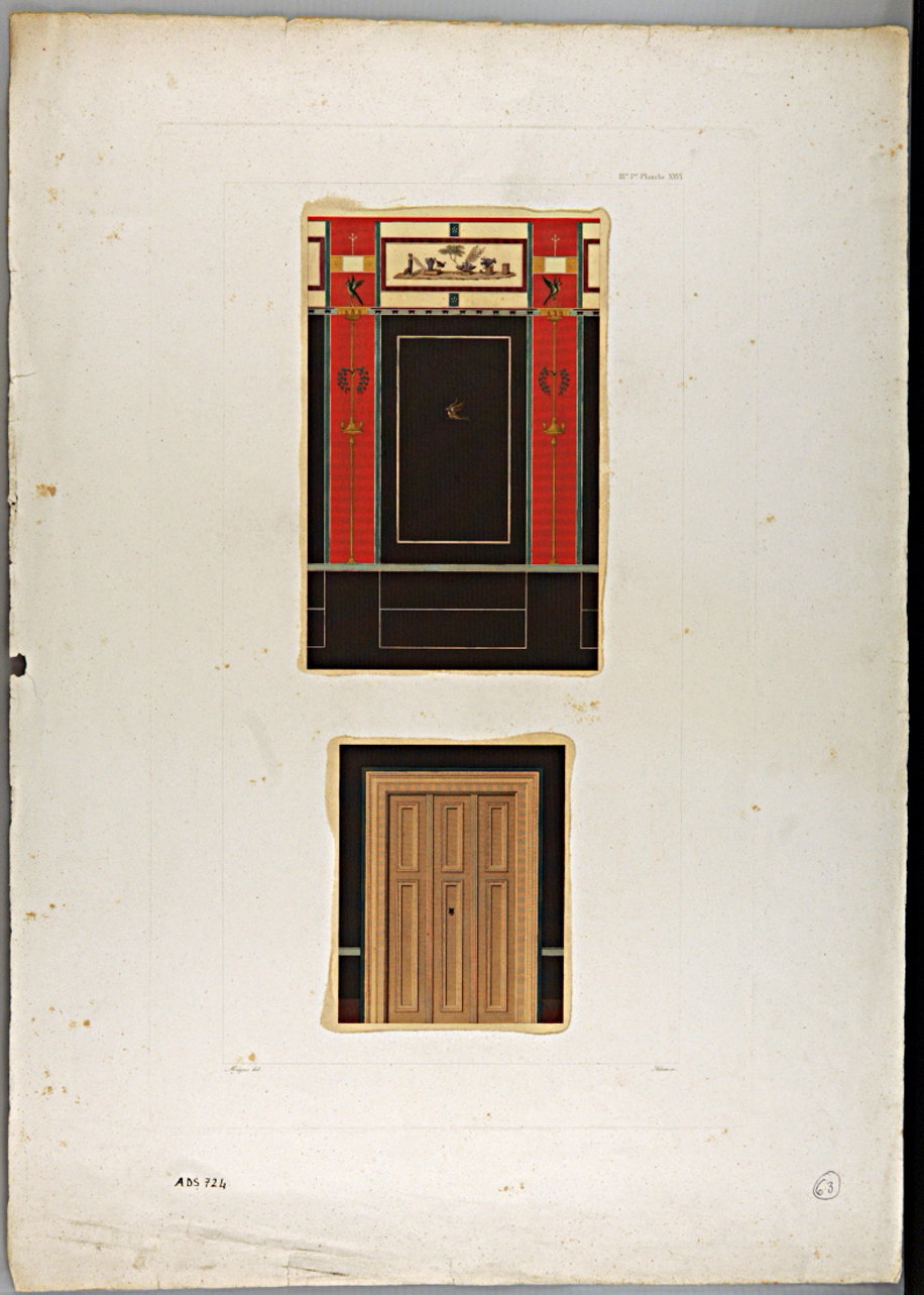 pittura di portico in IV stile (incisione) di Mazois Charles Fran&ccedil;ois, Ad
