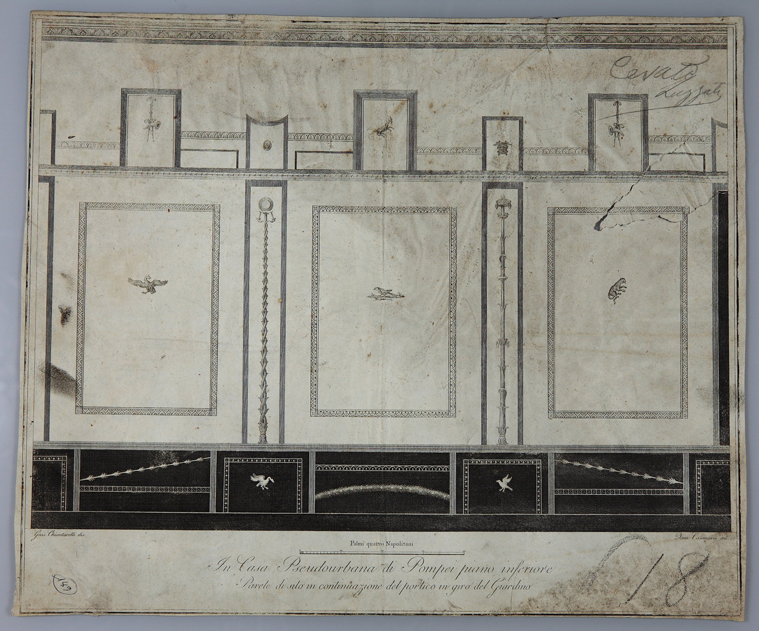 parete affrescata in IV stile (incisione) by Chiantarelli Giuseppe, Casanova Dom