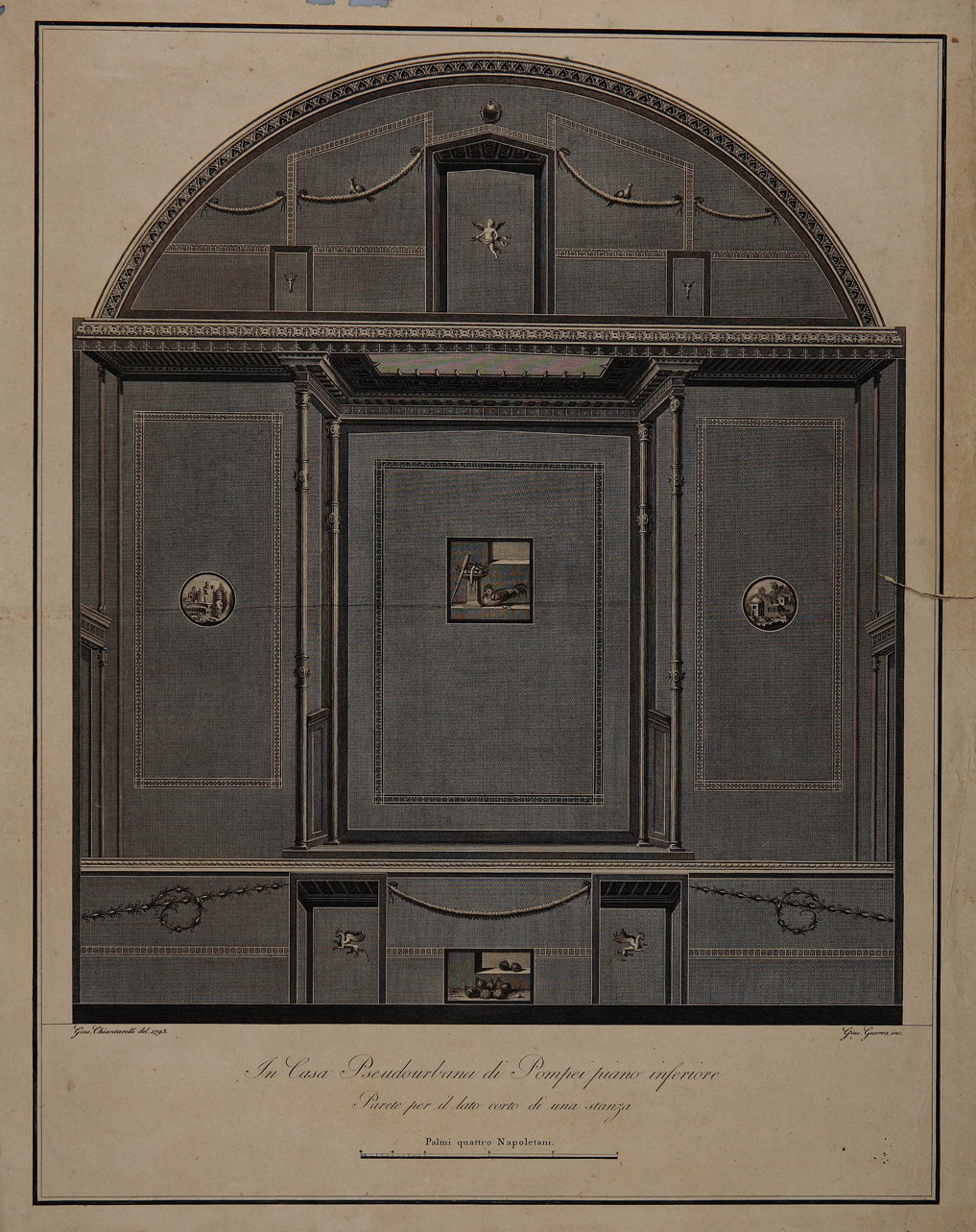 parete affrescata in IV stile (incisione) by Chiantarelli Giuseppe, Guerra Giuse