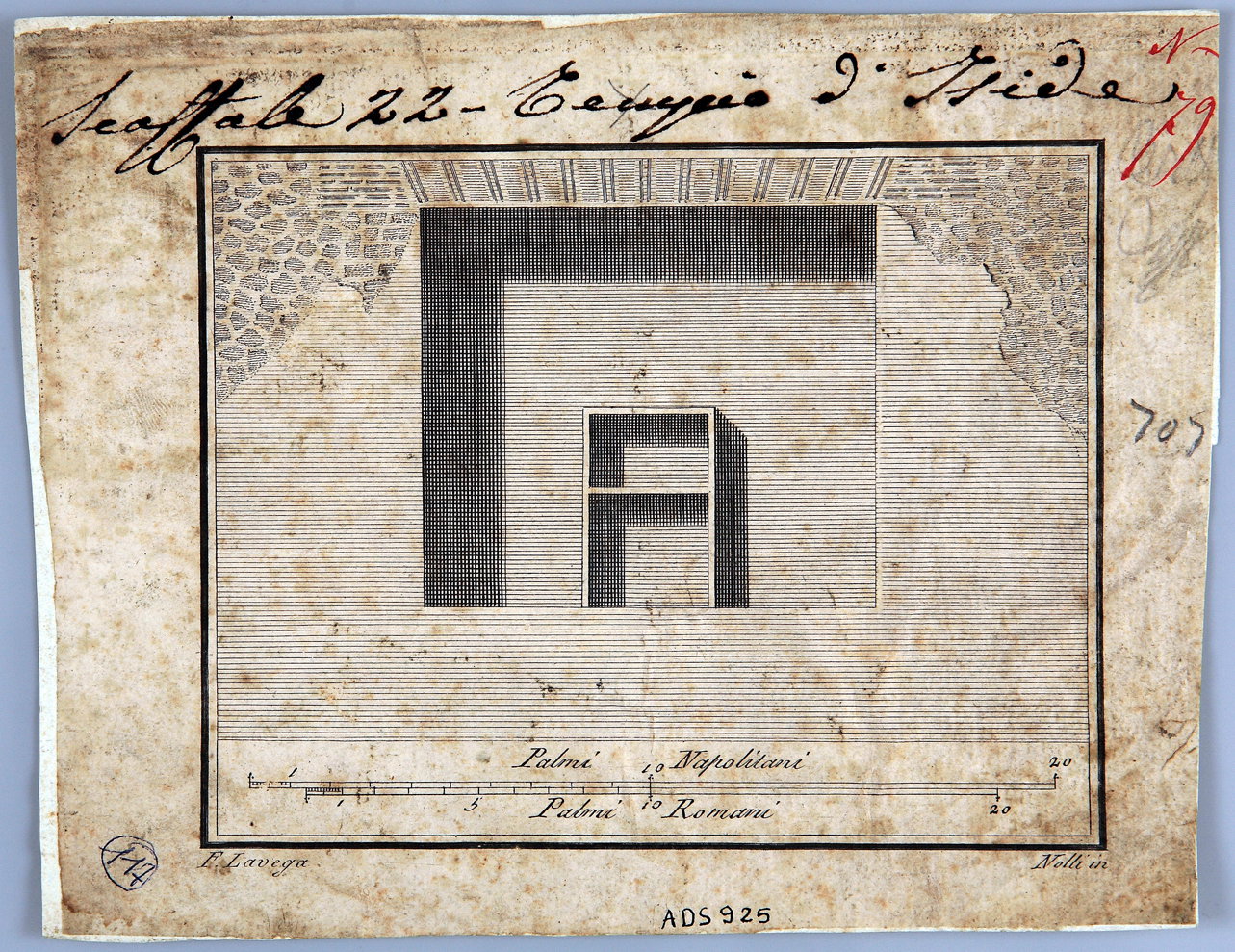 nicchia con scaffale (incisione) by La Vega Francesco, Nolli Carlo (seconda met&