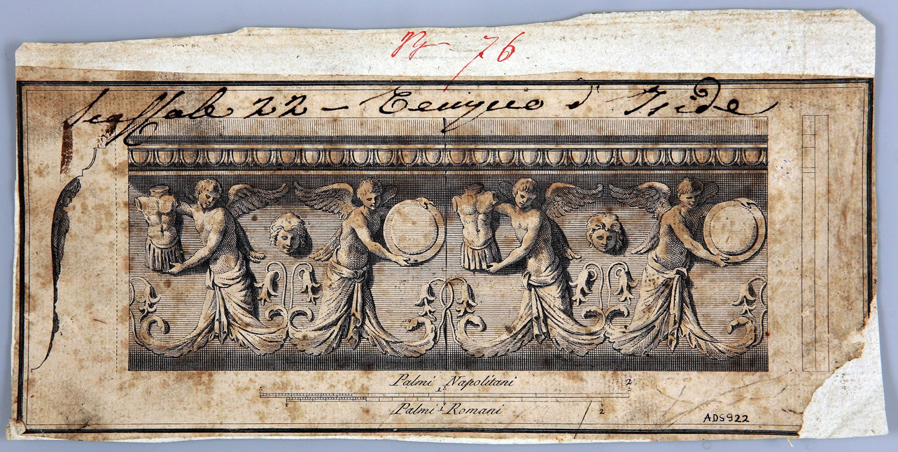 decorazione di sima frontonale (incisione) di La Vega Francesco, Nolli Carlo (se