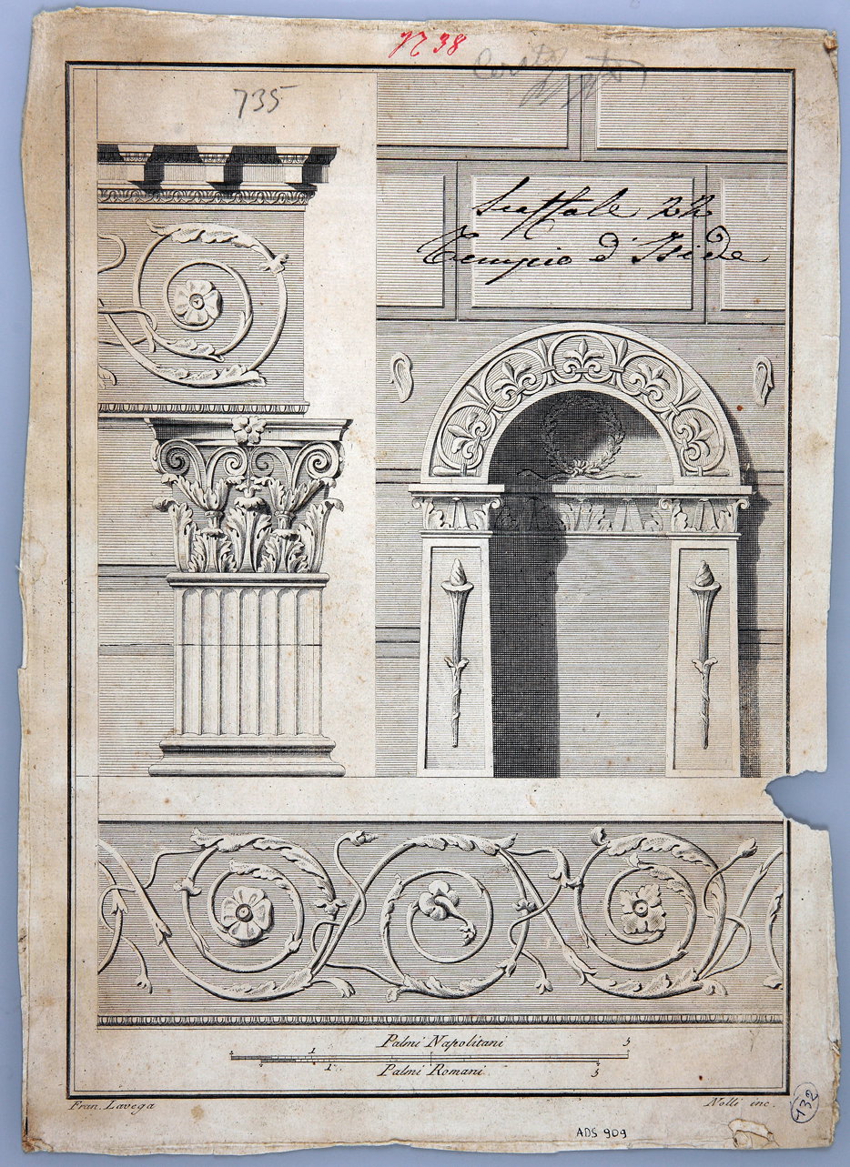nicchia ed elementi architettonici (incisione) di La Vega Francesco, Nolli Carlo