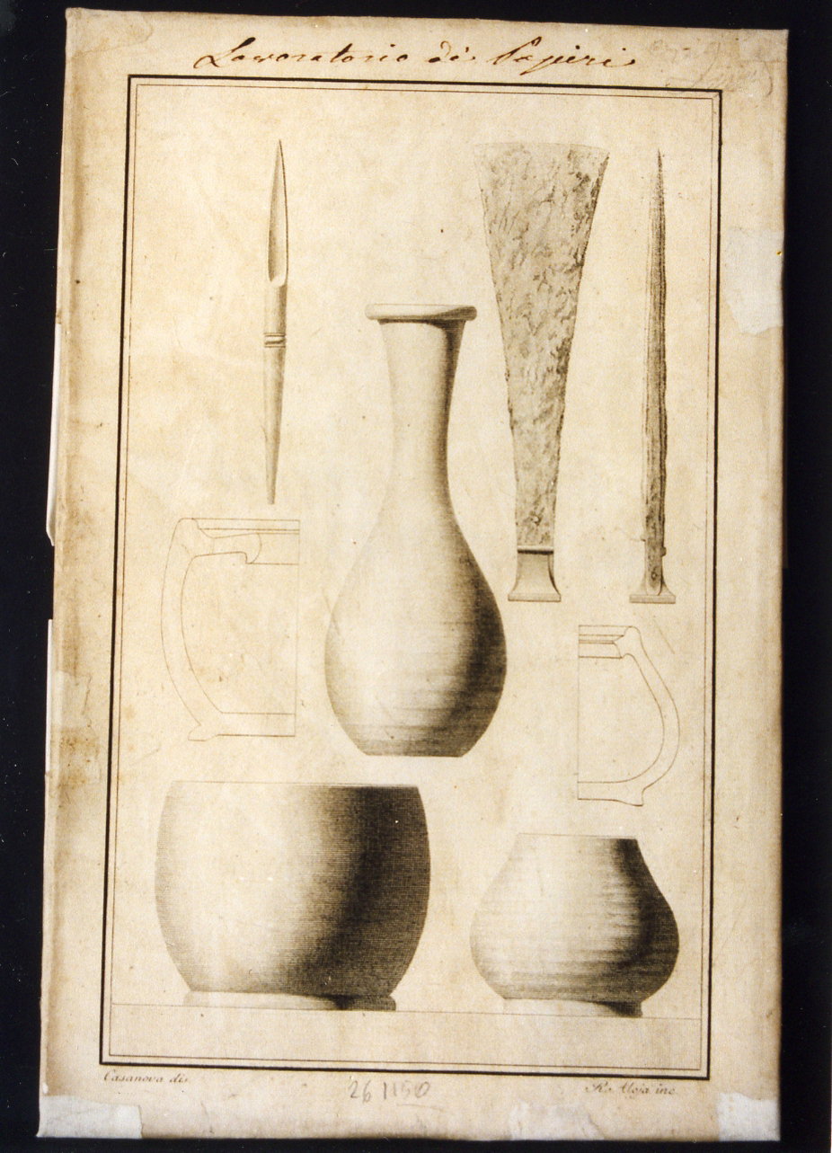 materiale per scrivere (stampa controfondata) by Aloja Raffaele (secc. XVIII/ XI