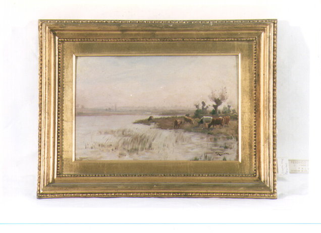 Paesaggio lacustre (dipinto) by De Angelis Desiderio (sec. XIX) 