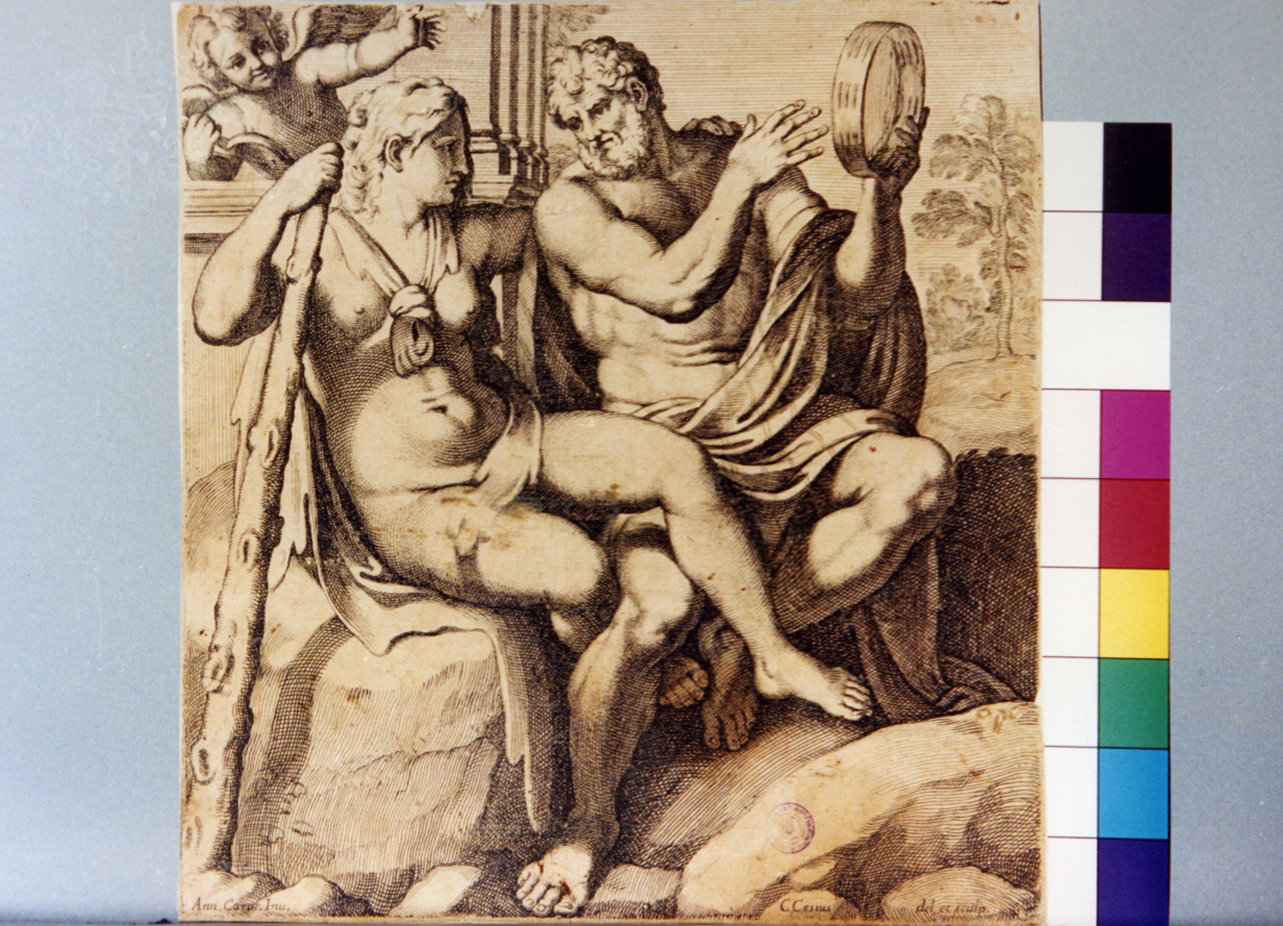 Ercole e Onfale (stampa) di Cesio Carlo, Carracci Annibale (sec. XVII)
