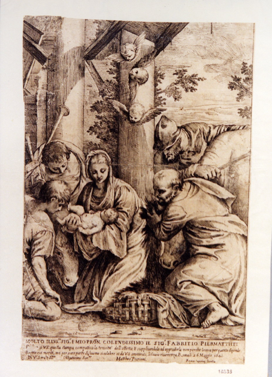 adorazione dei pastori (stampa) by Piccioni Matteo, Caliari Paolo detto Paolo Ve