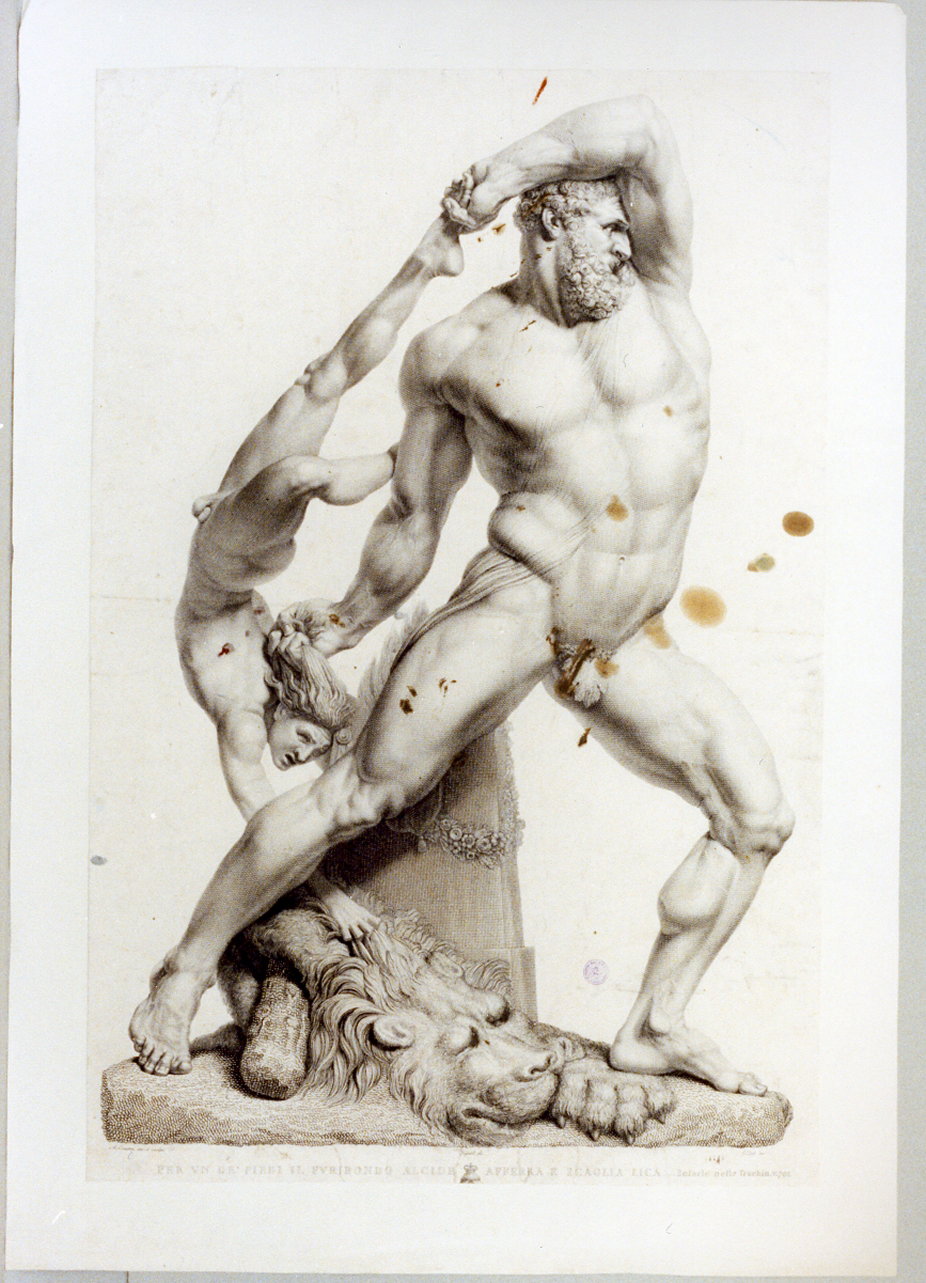 Ercole e Anteo (stampa) di Folo Giovanni, Canova Antonio, Tognolli Giovanni (sec