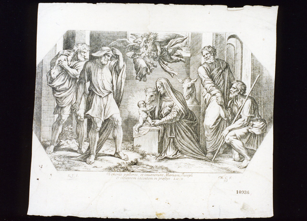 adorazione dei pastori (stampa) di Sanzio Raffaello detto Raffaello (met&agrave;