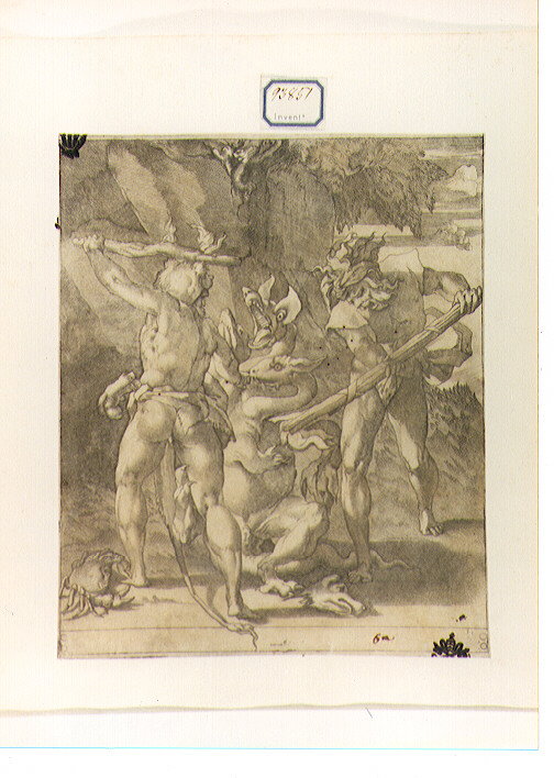 Ercole e l'idra di Lerna (stampa) by Giovan Battista di Jacopo detto Rosso 
