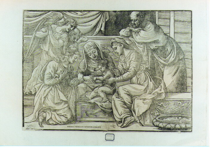 matrimonio mistico di Santa Caterina d'Alessandria (stampa) by Vecellio Tiz