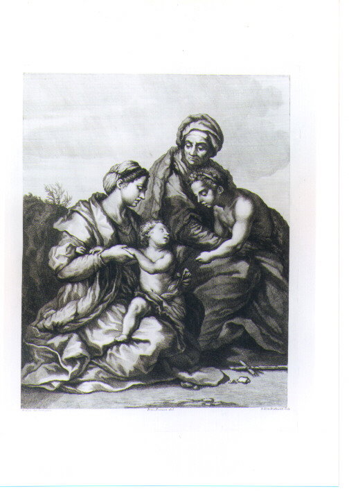 MADONNA CON BAMBINO SANT'ANNA E SAN GIOVANNINO (stampa) di Andrea d'Ag