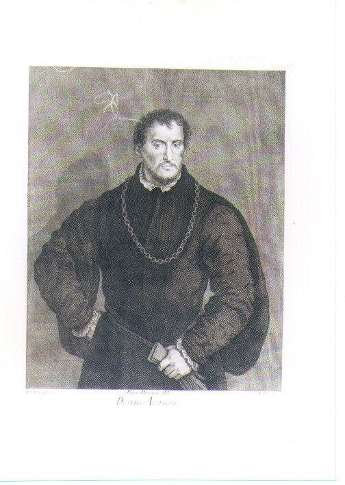 RITRATTO DI PIETRO ARETINO (stampa) by Vecellio Tiziano, Verkruis Theodor, Petru 