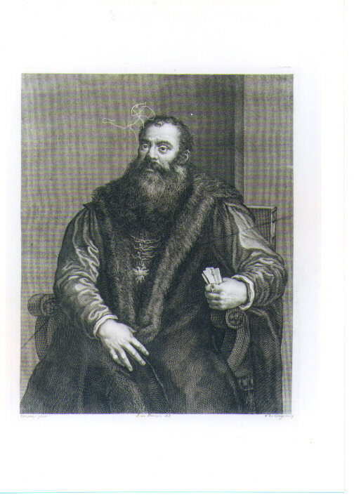 RITRATTO MASCHILE A MEZZA FIGURA (stampa) by Vecellio Tiziano, Verkruis Theodor,