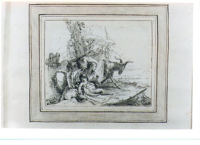NINFA E SATIRO (stampa) di Tiepolo Giovanni Battista (sec. XVIII)