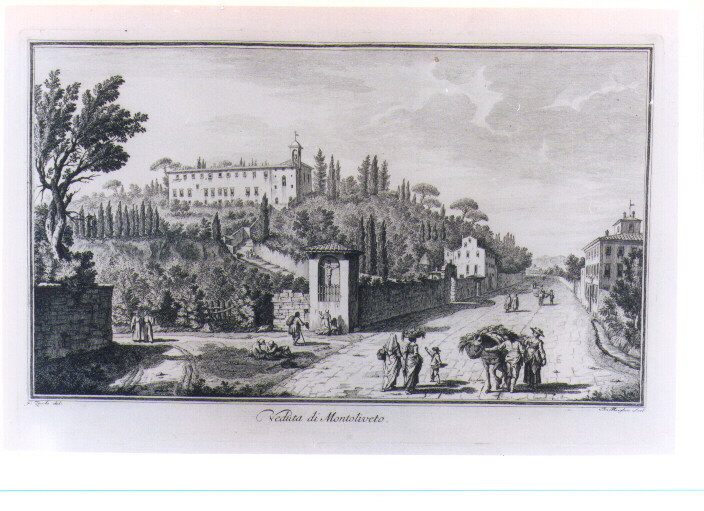 VEDUTA DEL CONVENTO DI MONTEOLIVETO (stampa) by Morghen Filippo, Zocchi Giuseppe