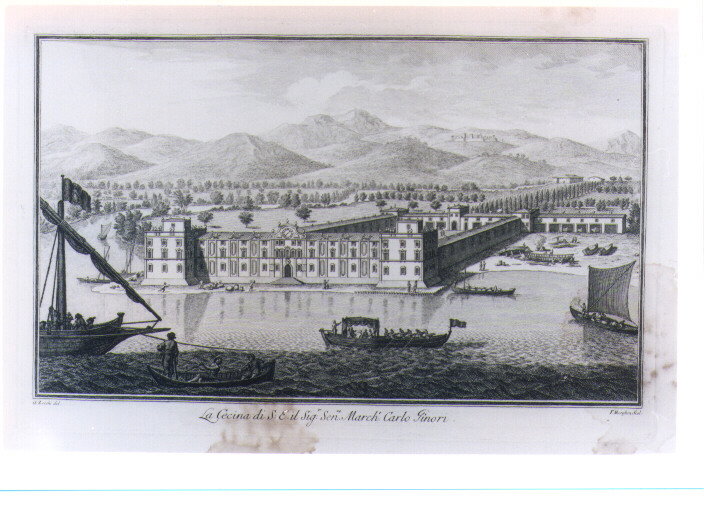 VEDUTA DI VILLA CECINA (stampa) by Morghen Filippo, Zocchi Giuseppe (sec. XVIII)