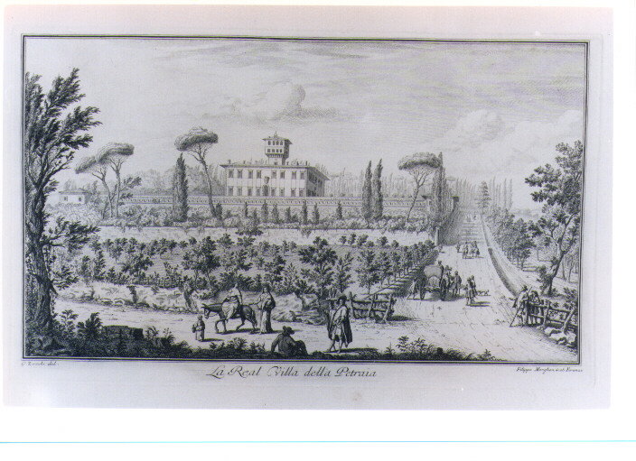 VEDUTA DELLA VILLA DELLA PETRAIA (stampa) di Morghen Filippo, Zocchi Giuseppe (s