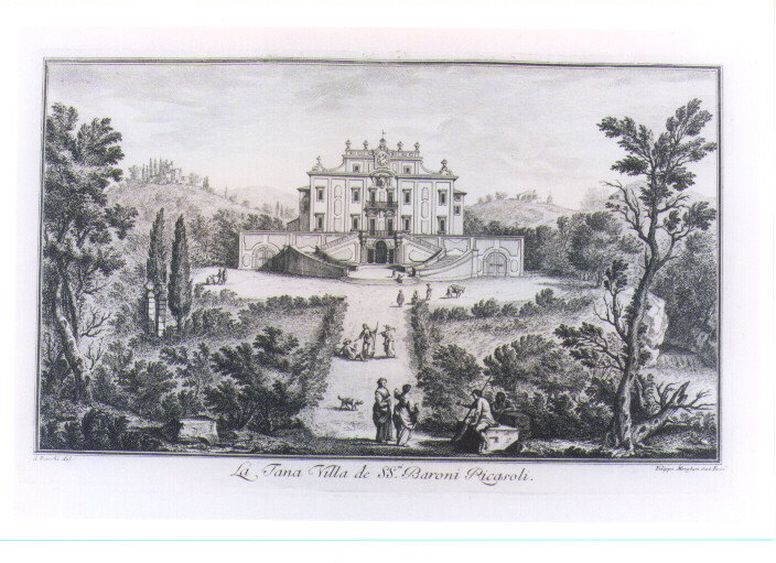 VEDUTA DI VILLA LA TANA (stampa) di Morghen Filippo, Zocchi Giuseppe (sec. XVIII