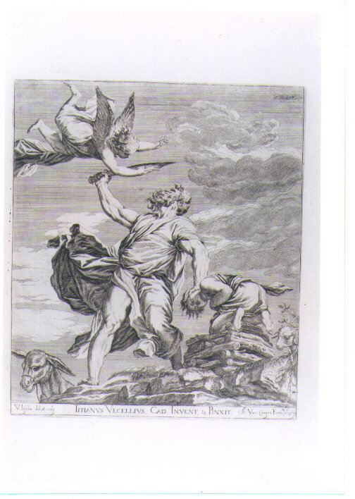 SACRIFICIO DI ISACCO (stampa) di Vecellio Tiziano, Lef&egrave;vre Valentin (sec.