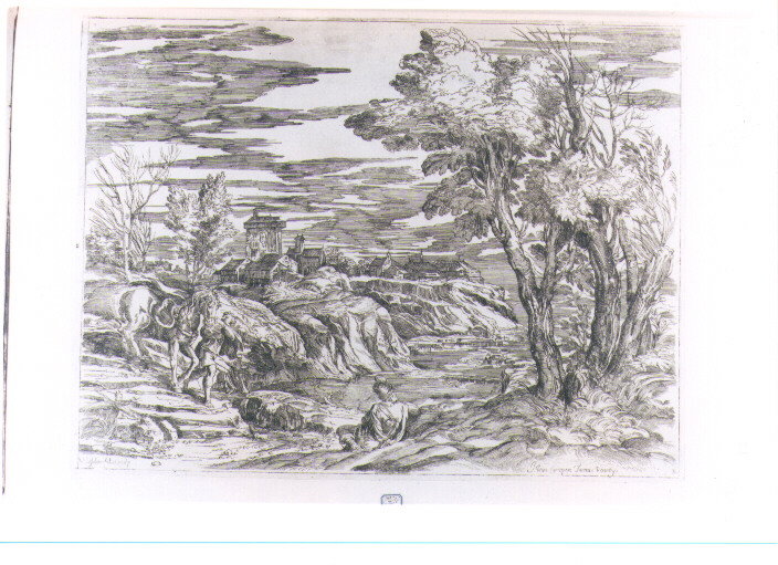 PAESAGGIO FLUVIALE CON FIGURE (stampa) by Vecellio Tiziano, Lef&egrave;vre Valen
