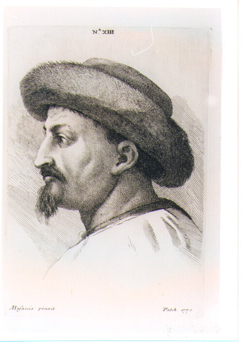 ritratto d&rsquo;uomo realizzato in stampa da Masaccio e Thomas Patch (sec. XVII