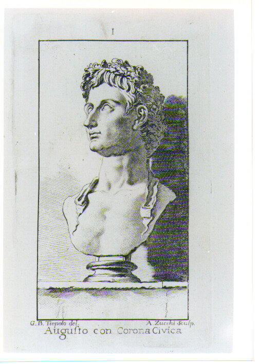 BUSTO MARMOREO DI AUGUSTO (stampa) by Zucchi Antonio, Tiepolo Giovanni Battista 