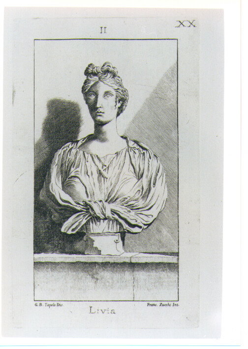 BUSTO MARMOREO DI LIVIA (stampa) by Zucchi Francesco, Tiepolo Giovanni Battista 