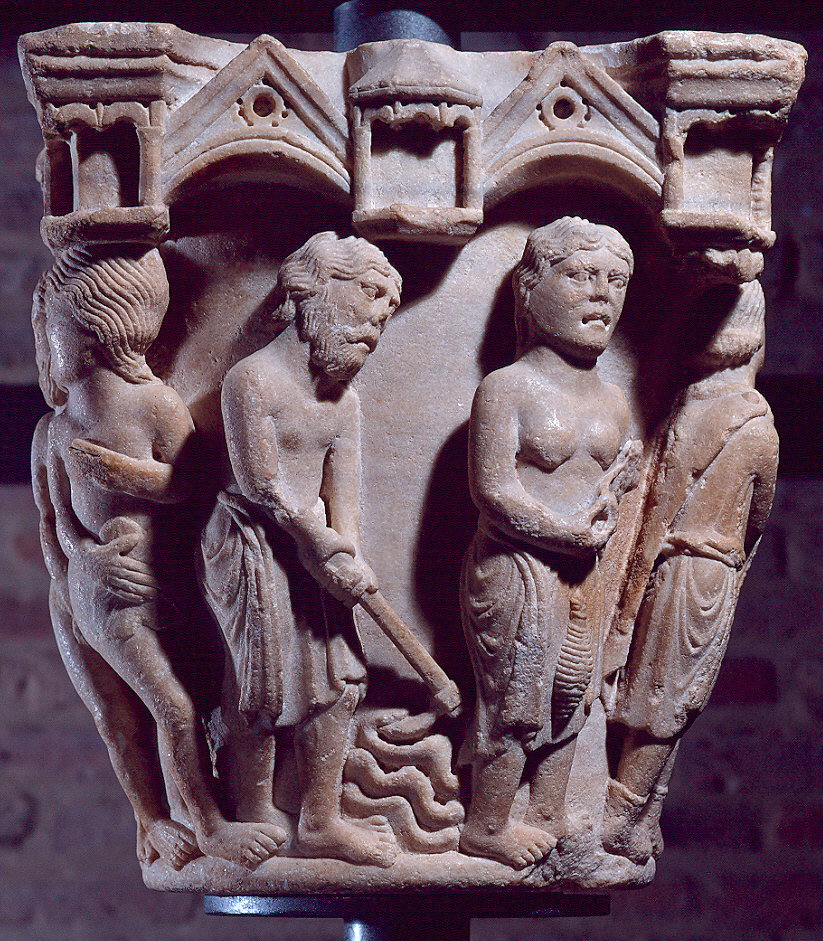Episodi del Genesi (capitello di colonna) by Antelami Benedetto (sec. XII)