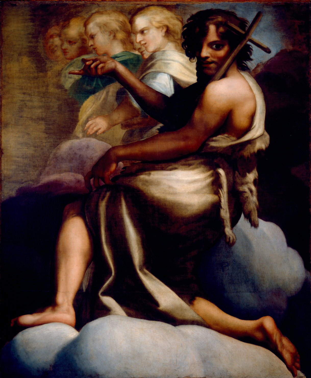 San Giovanni Battista e angeli (dipinto) di Carracci Annibale, Carracci Agostino