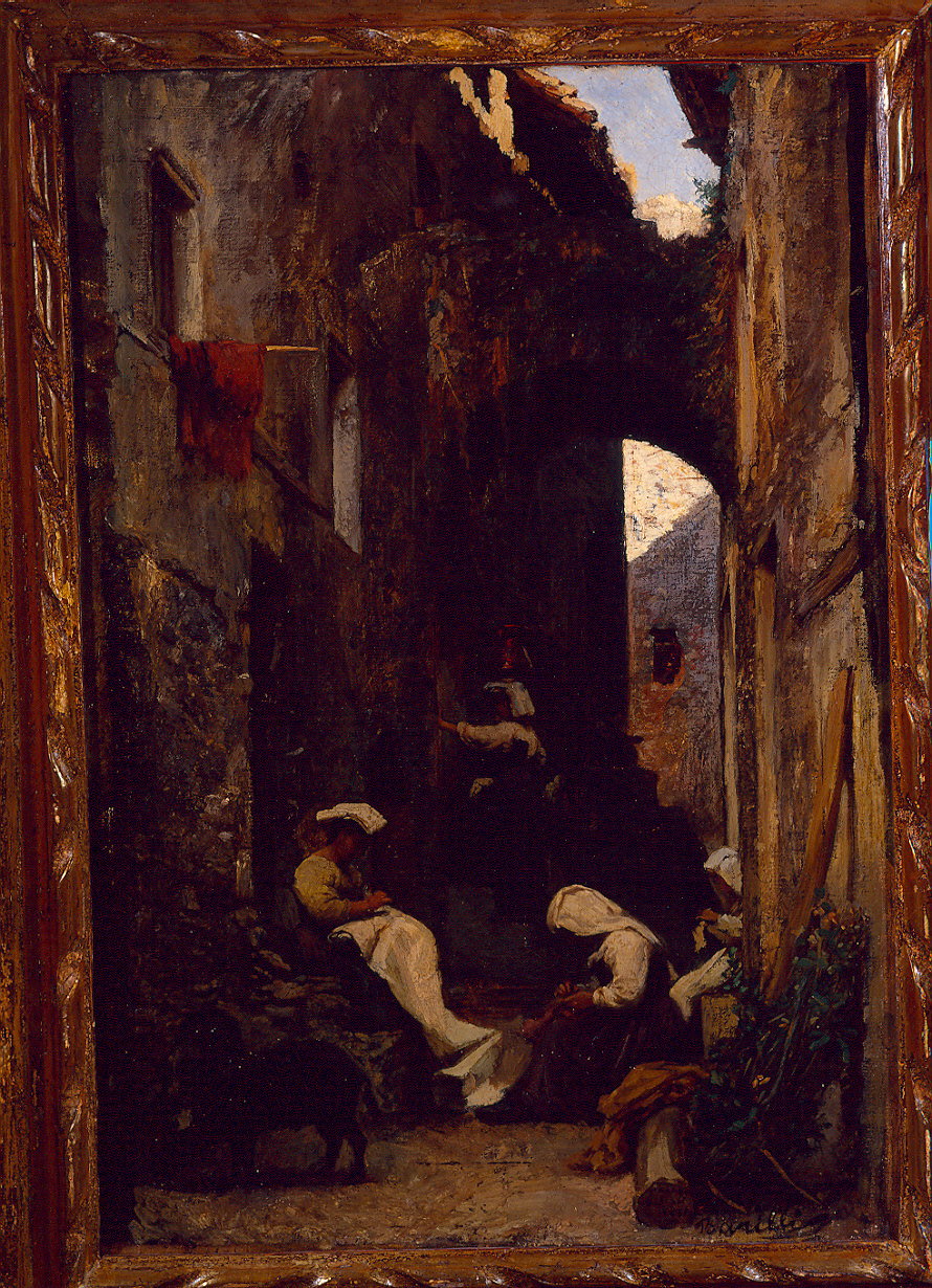 Una via di Marano (dipinto) by Barilli Cecrope (sec. XIX)