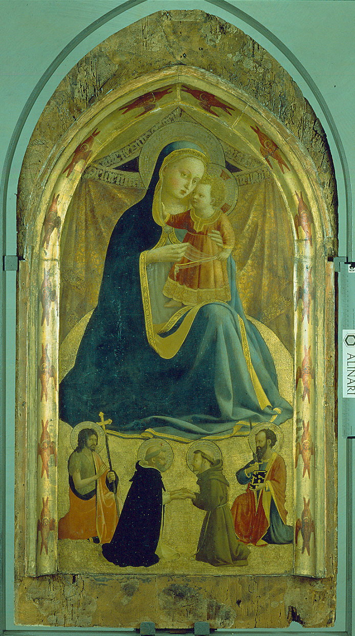 Madonna dell'umilt&agrave;, i santi Giovanni Battista e Paolo e l'inco