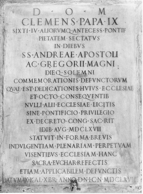Lapide commemorativa - ambito romano (terzo quarto sec. XVII) 