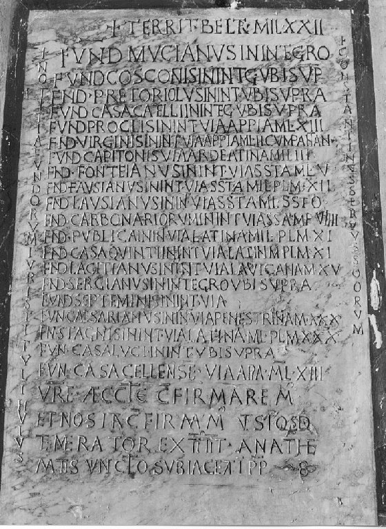 lapide - ambito romano (sec. VIII)