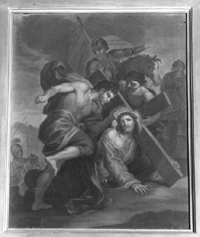 stazioni della via crucis (dipinto, serie) - ambito romano (sec. XVIII)