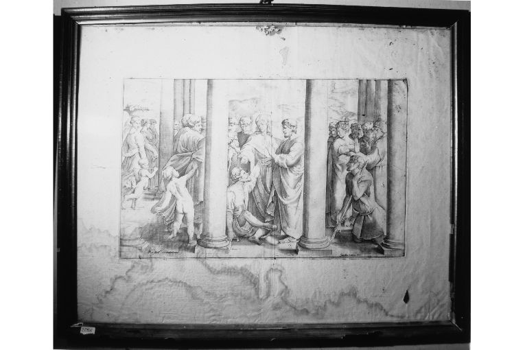 Ges&ugrave; guarisce lo storpio (stampa) by Sanzio Raffaello, Lauro Giacomo (sec