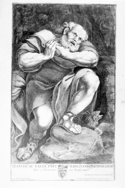 San Pietro (stampa colorata a mano) di De Conti Domenico, Carracci Annibale (sec