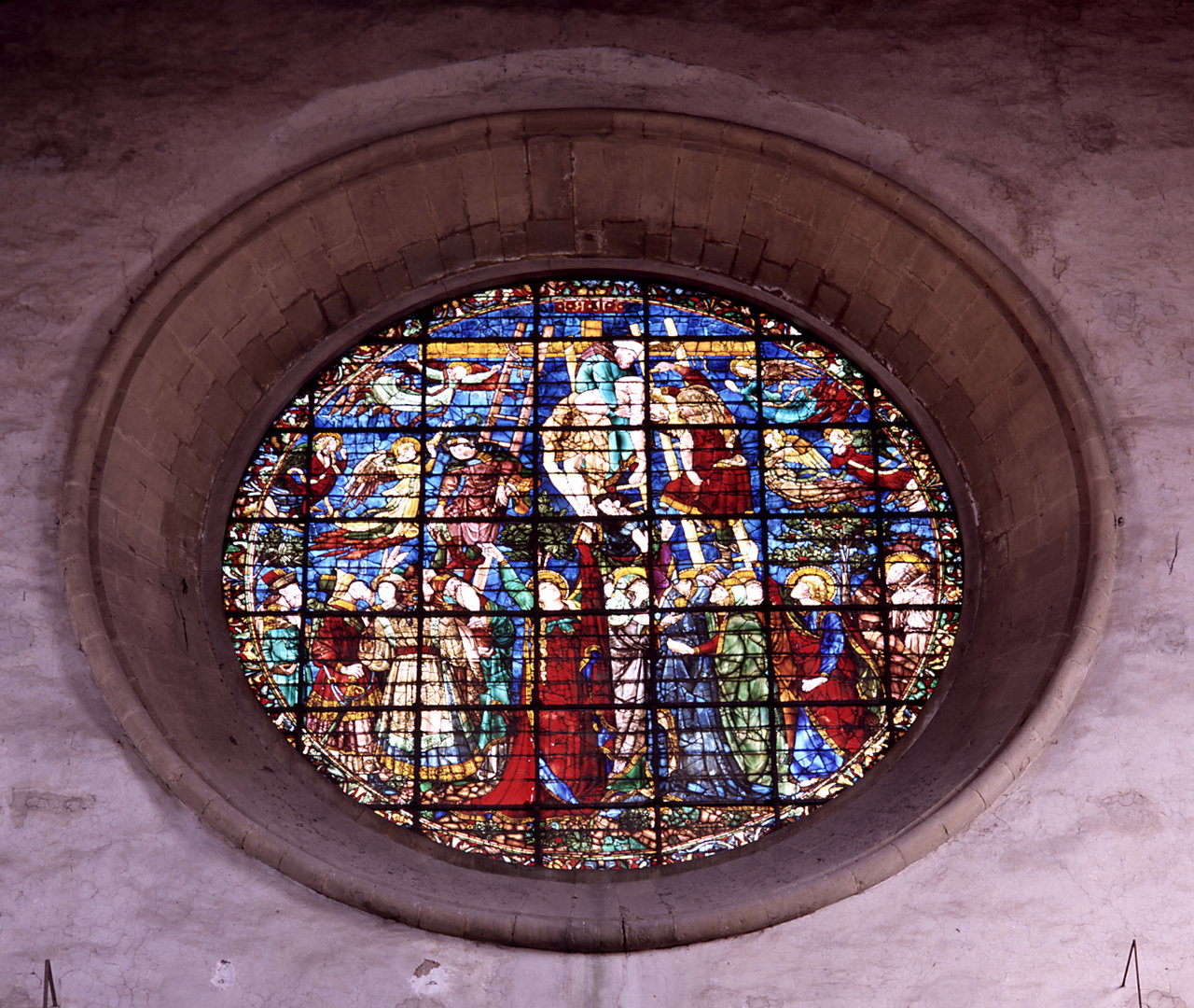 deposizione di Cristo dalla croce con San Francesco d'Assisi (vetrata) by G
