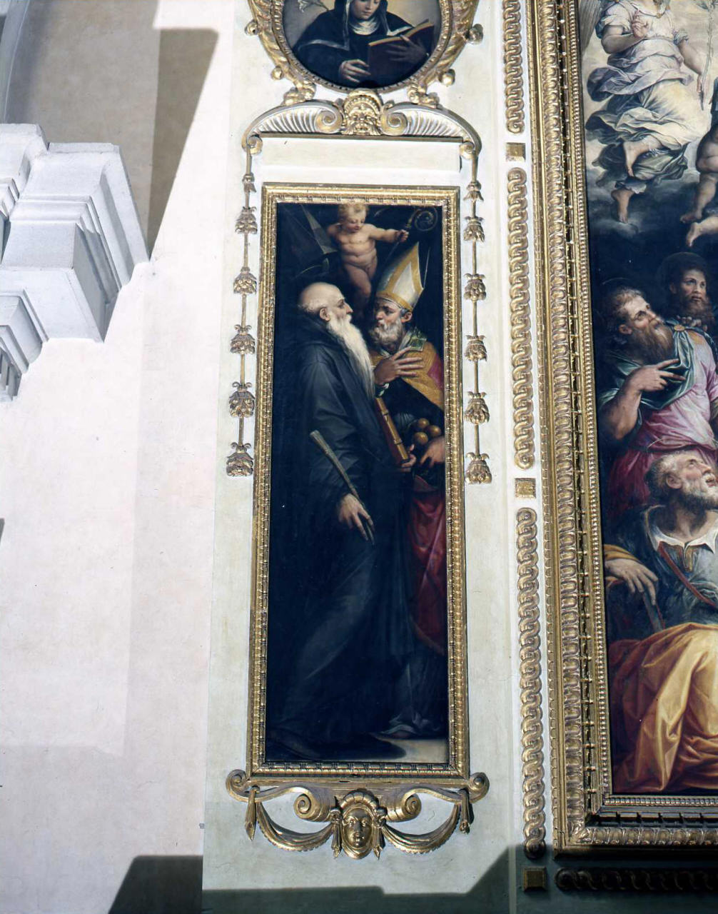 San Benedetto e San Nicola di Bari (dipinto) di Vasari Giorgio (bottega) (sec. X