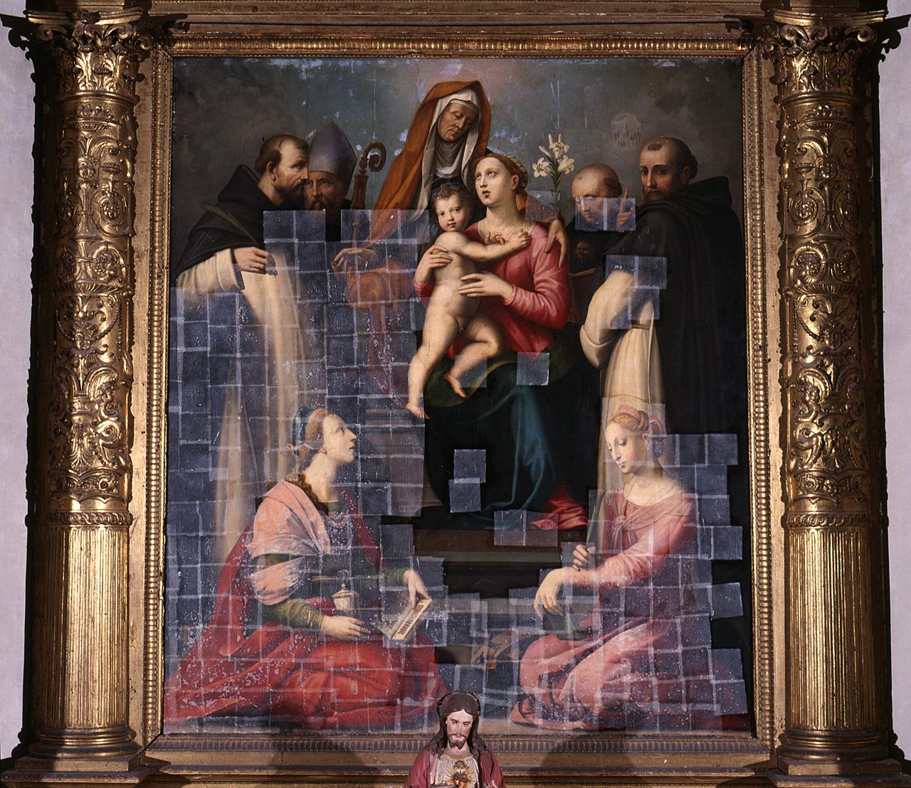 Madonna con Bambino, Sant'Anna, santi (dipinto) by Tosini Michele di Ridolf