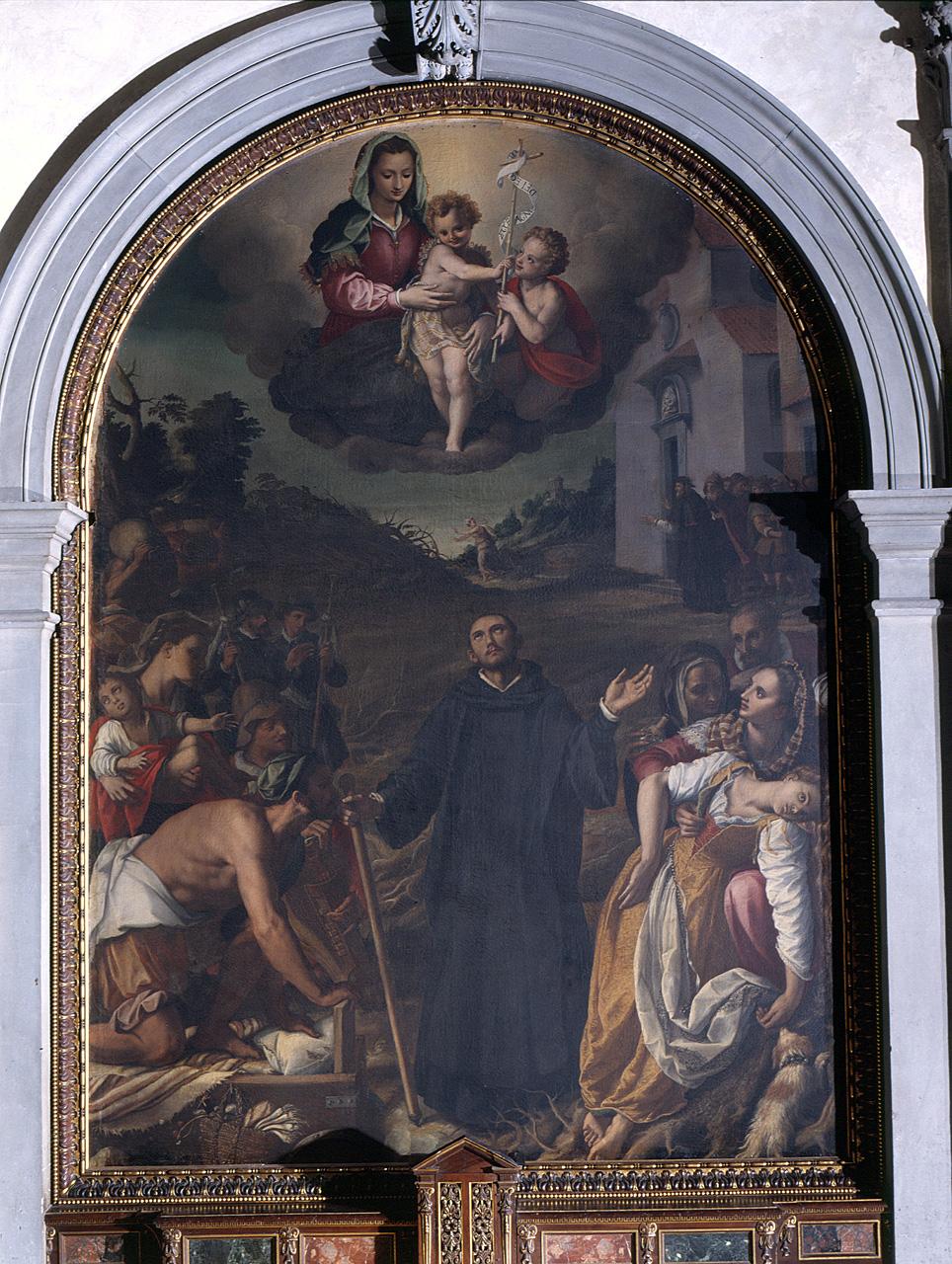 San Fiacre guarisce gli infermi (dipinto) by Allori Alessandro (sec. XVI)