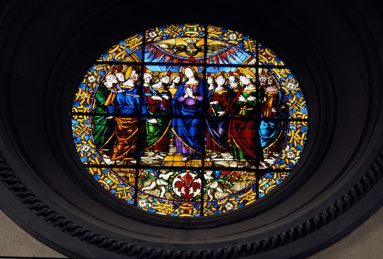 Pentecoste (vetrata) by Vannucci Pietro detto Perugino (sec. XVI)