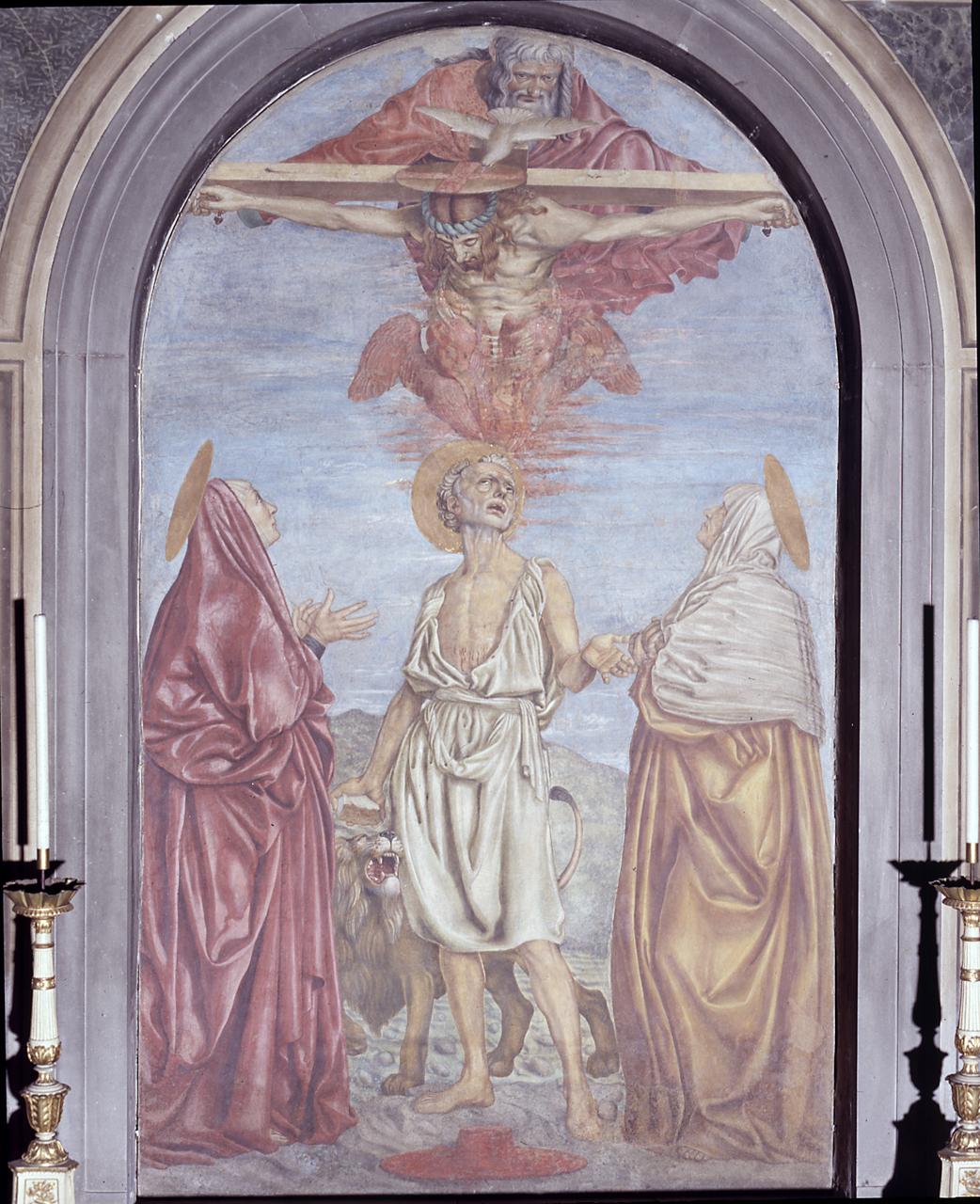 apparizione della Trinit&agrave; a San Girolamo, Santa Paola e Sant'Eustoch
