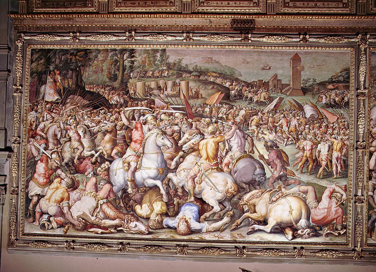 scena di battaglia (dipinto, ciclo) di Vasari Giorgio (sec. XVI)