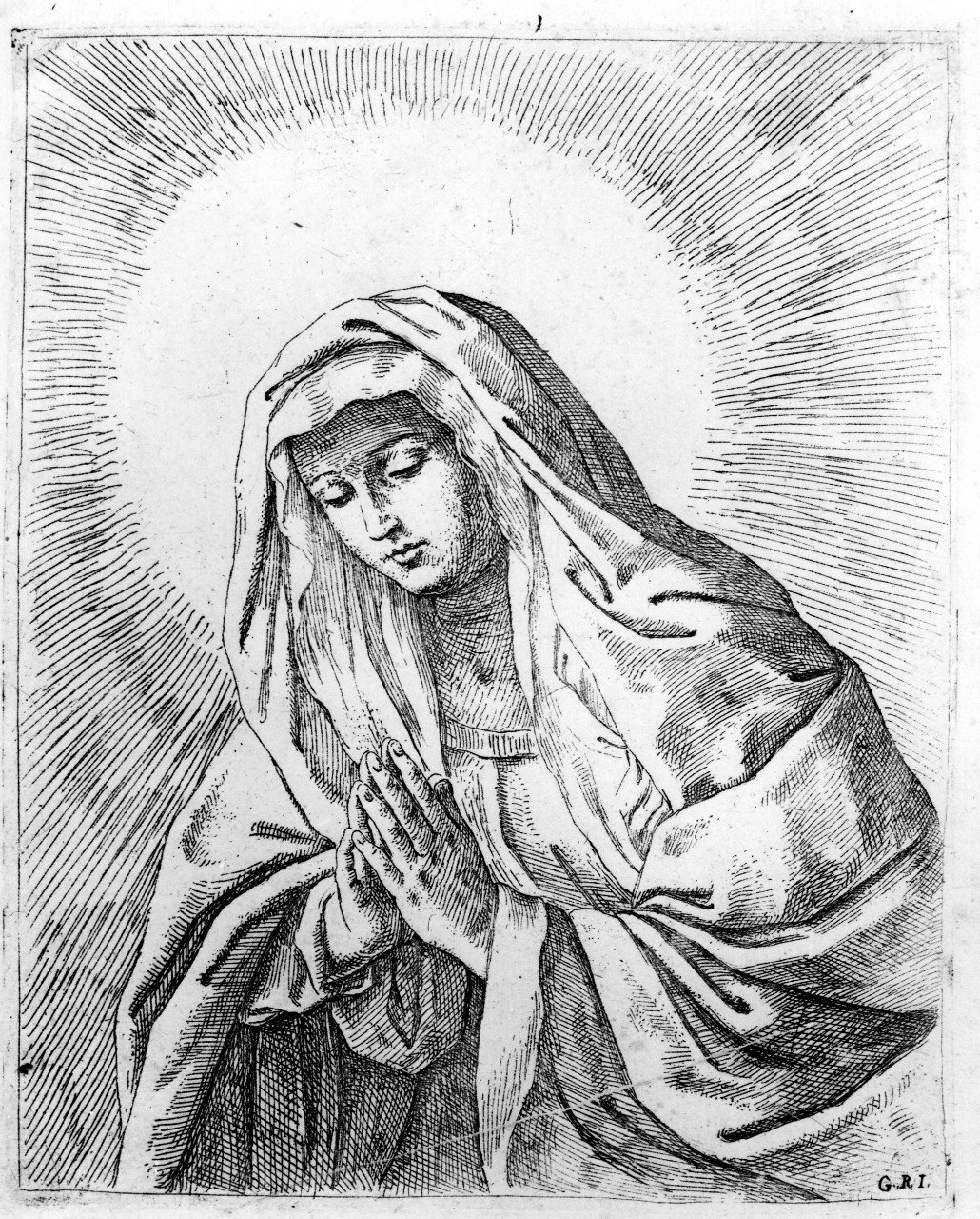 Madonna orante (stampa) di Reni Guido, Scarselli Girolamo (seconda met&agrave; s