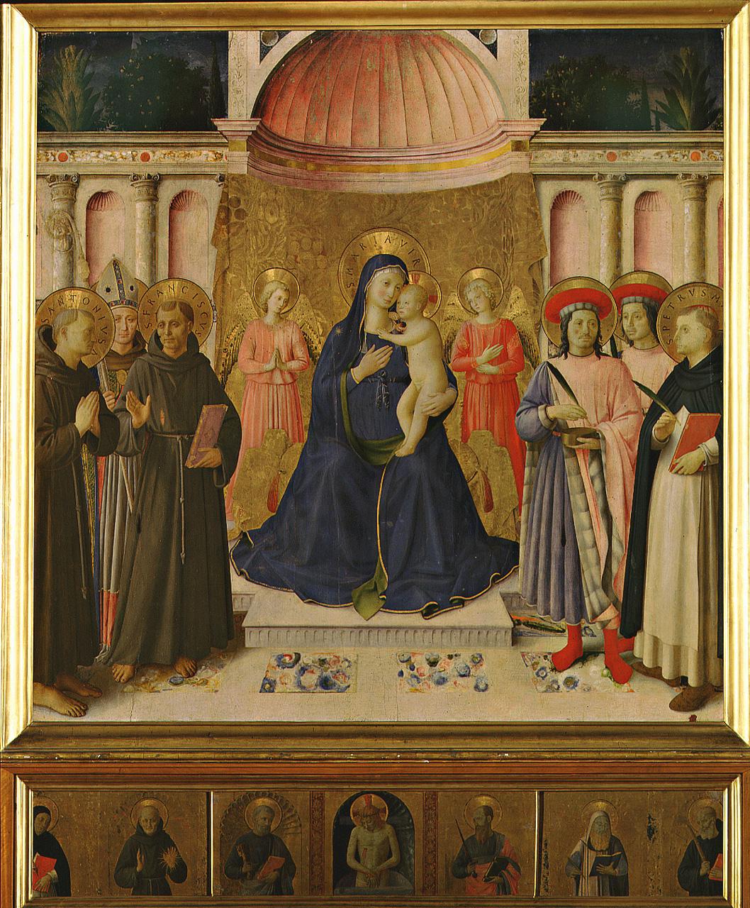 Madonna con Bambino, santi, angeli, Cristo in piet&agrave; (dipinto) by Giovanni