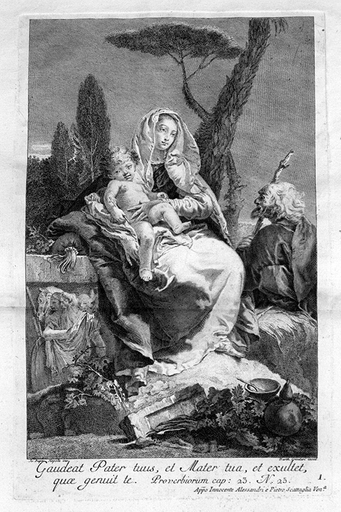 riposo nella fuga in Egitto (stampa, elemento d'insieme) by Tiepolo Giovann