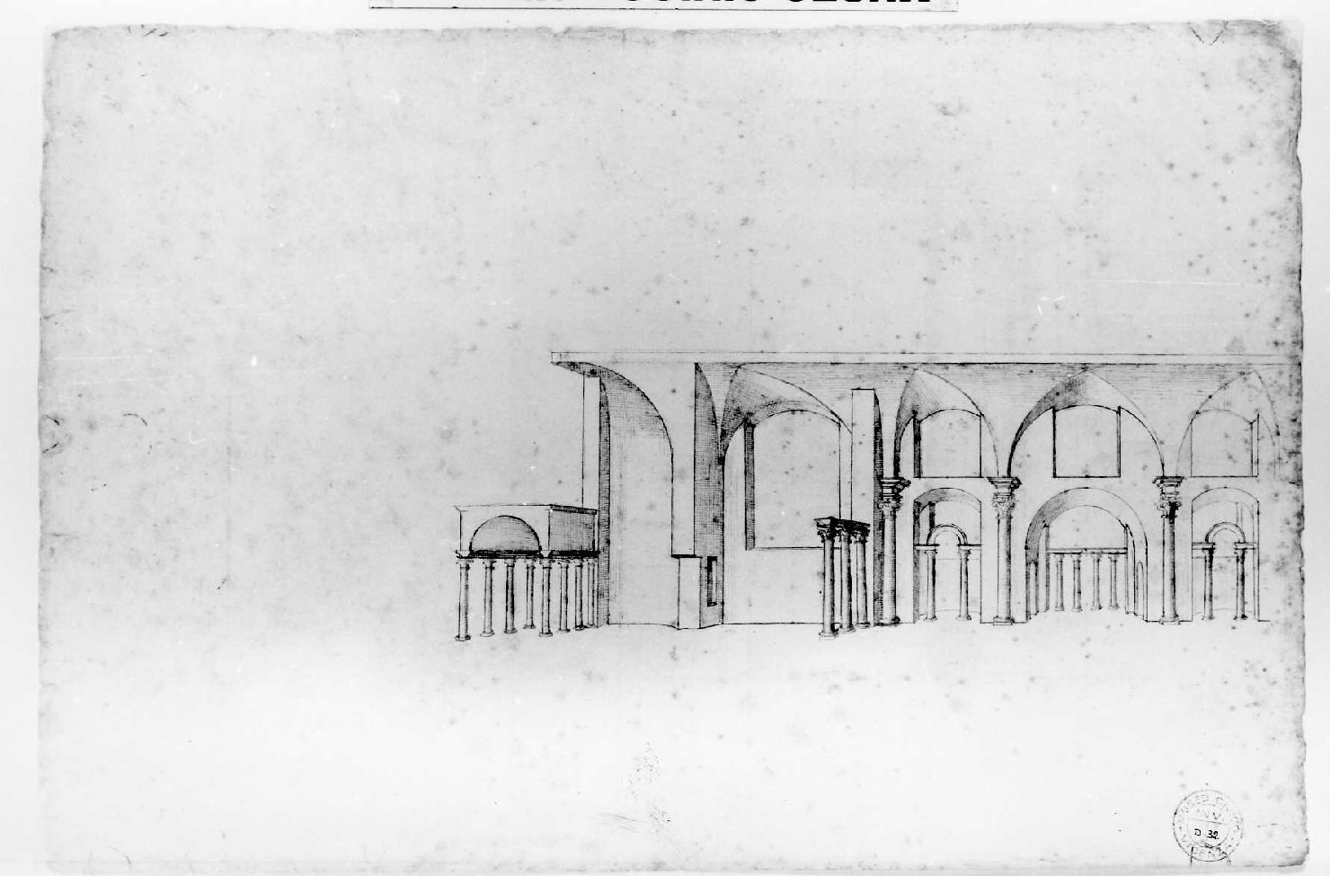 sezione di edificio (disegno) di Palladio Andrea (sec. XVI)