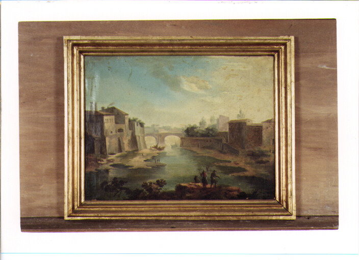 VEDUTA DI ROMA TEVERE (DIPINTO) - AMBITO ITALIANO (SEC. XVII)